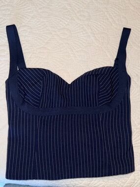 Princess Polly Pinstripe Bustier Crop Top size 4